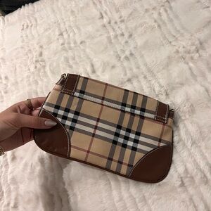 Plaid faux leather clutch / coin purse